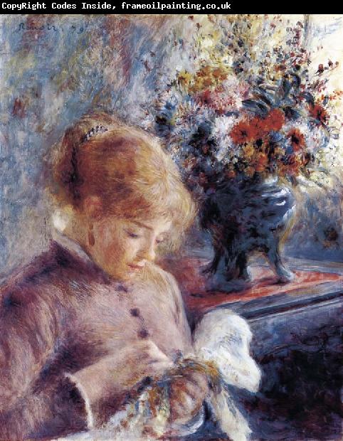 Pierre-Auguste Renoir Feune Femme cousant